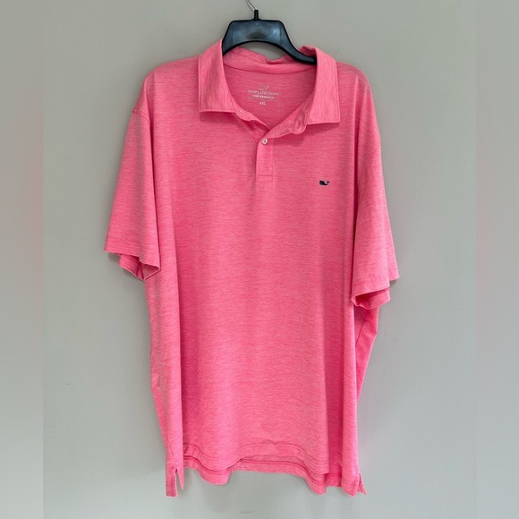 Vineyard Vines St Jean Stripe Performance Polo Short Sleeve Shirt, Pink, XXL - Picture 1 of 6